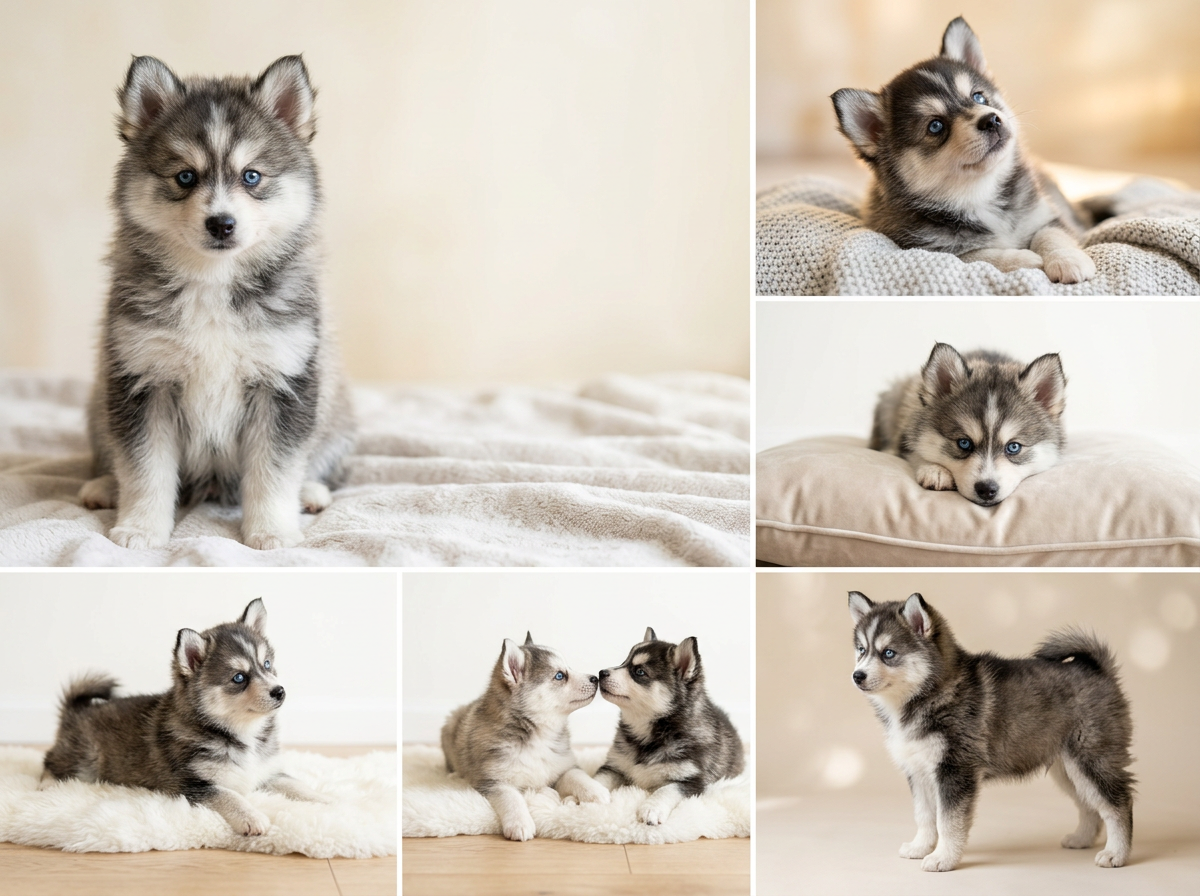 Ejemplar Pomsky Premium con manto denso y proporciones armónicas